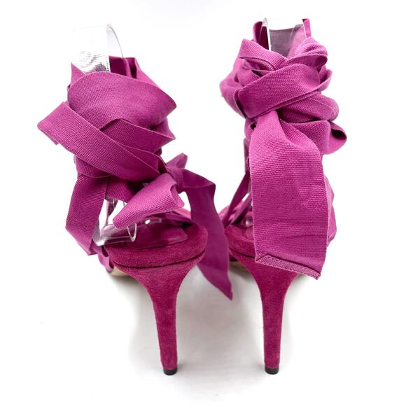 Isabel Marant Arieli Ankle Tie Sandals Pink Lace-up Stiletto Sz 40 / 9.5 US - Picture 9 of 13
